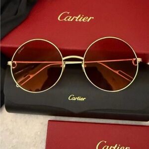 NEW OFFERS WELCOMED CARTIER ROSE COLOR ROUND SUNGLASSES